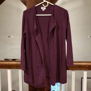 Dark purple knit cardigan
